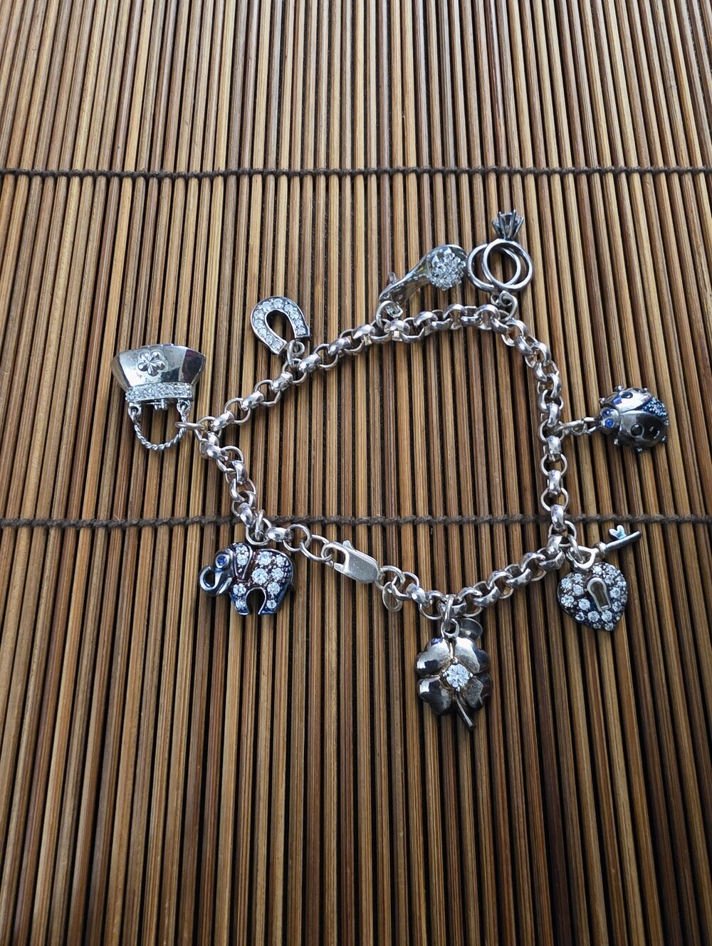 925 Silver Rolo Charm Bracelet